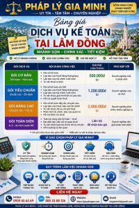 Bảng giá kế toán thuế tại Lâm Đồng mới nhất