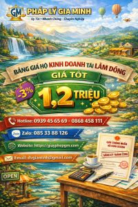 chi phí đăng ký hộ kinh doanh tại bảo lộc