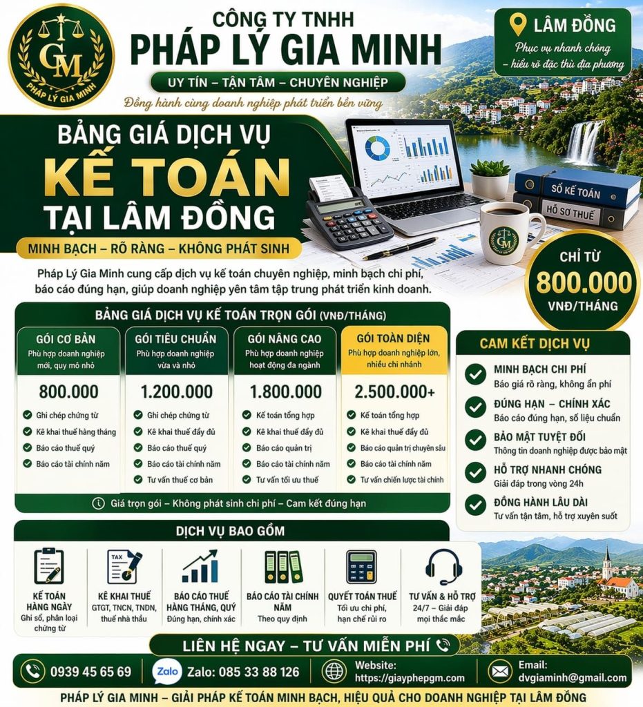 dịch vụ kế toán tại lâm đồng