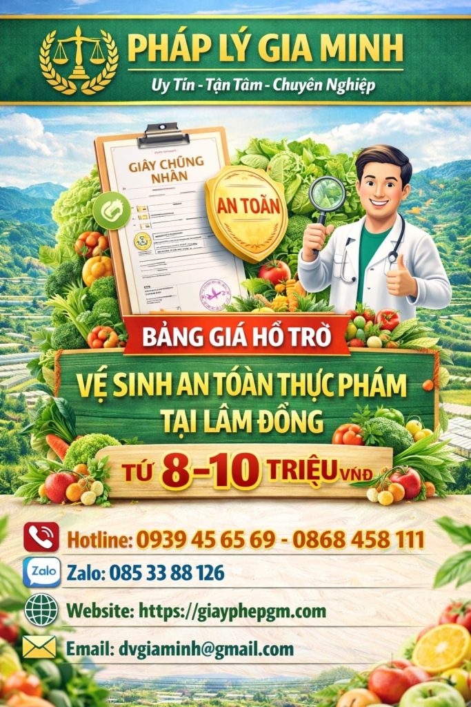 làm giấy an toàn thực phẩm tại lâm đồng cho quán cà phê