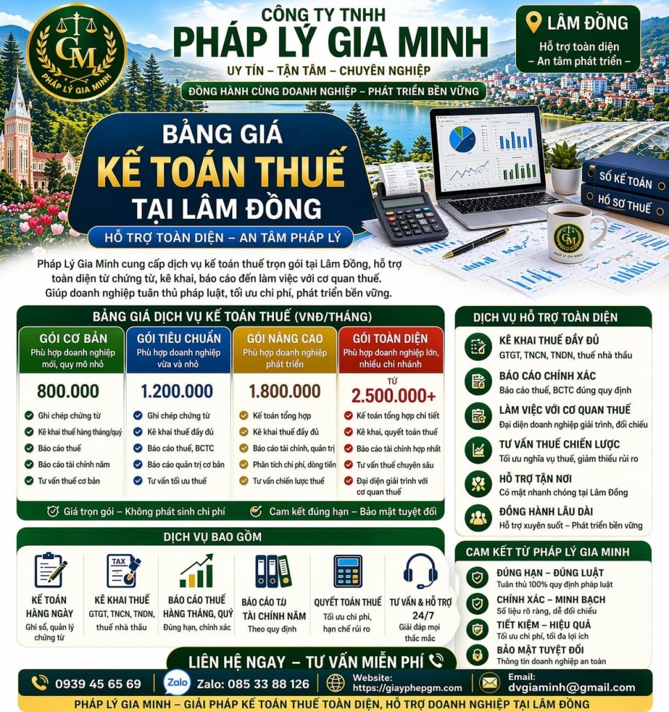 Thuê dịch vụ kế toán tại Lâm Đồng sẽ được làm gì