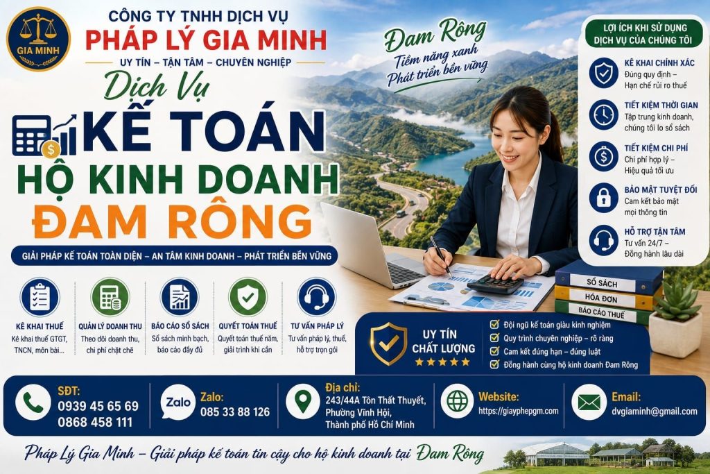 Dịch vụ kế toán hộ kinh doanh Đam Rông – Kế toán thuế trọn gói, uy tín 1 Dịch Vụ Kế Toán Hộ Kinh Doanh Đam Rông