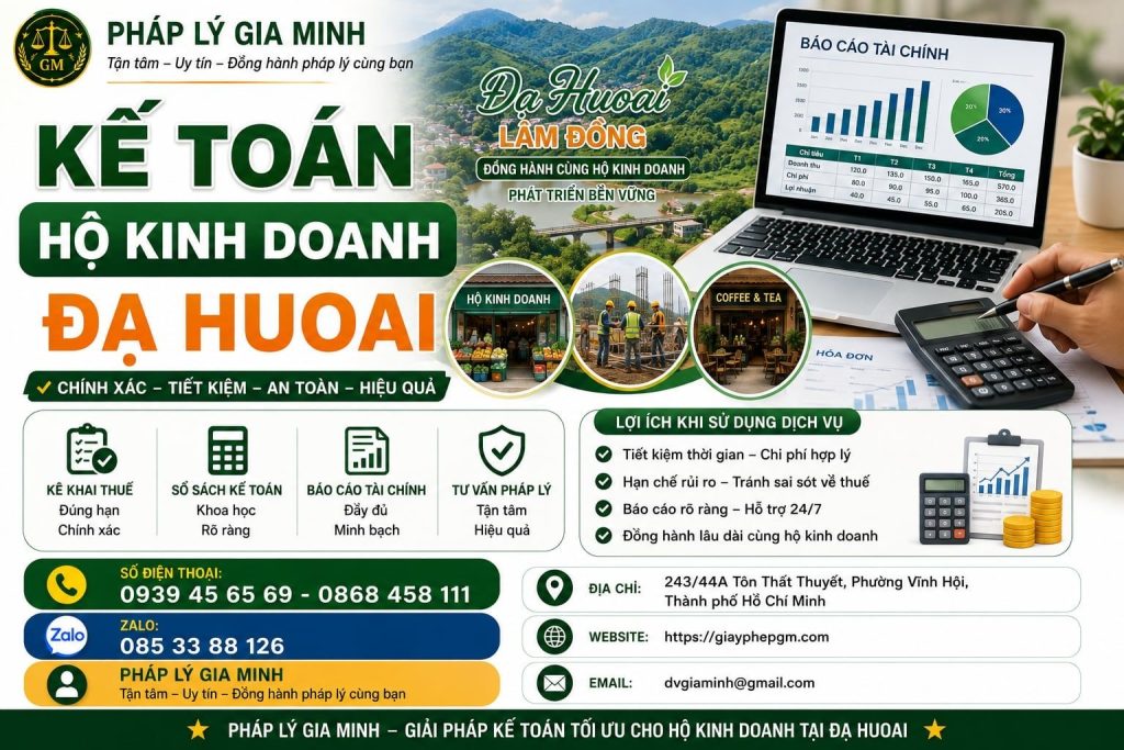 Kế Toán Hộ Kinh Doanh Đạ Huoai
