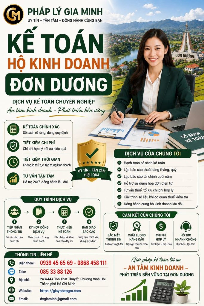 Kế Toán Hộ Kinh Doanh Đơn Dương
