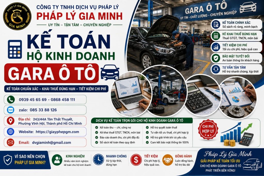 Kế Toán Hộ Kinh Doanh Gara Ô Tô