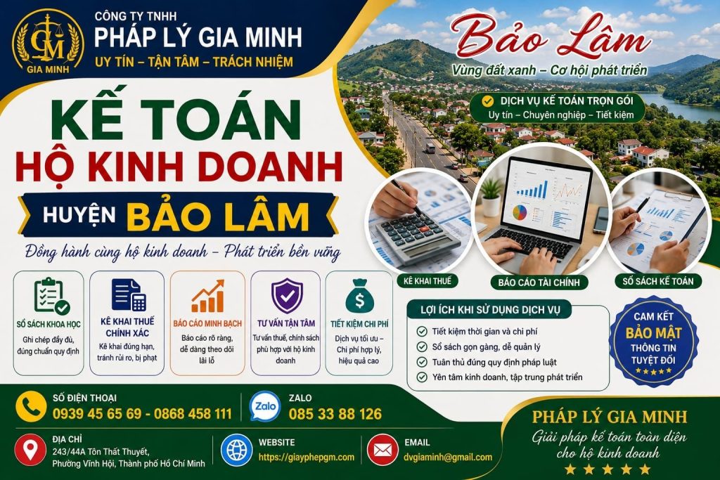 Kế Toán Hộ Kinh Doanh Huyện Bảo Lâm