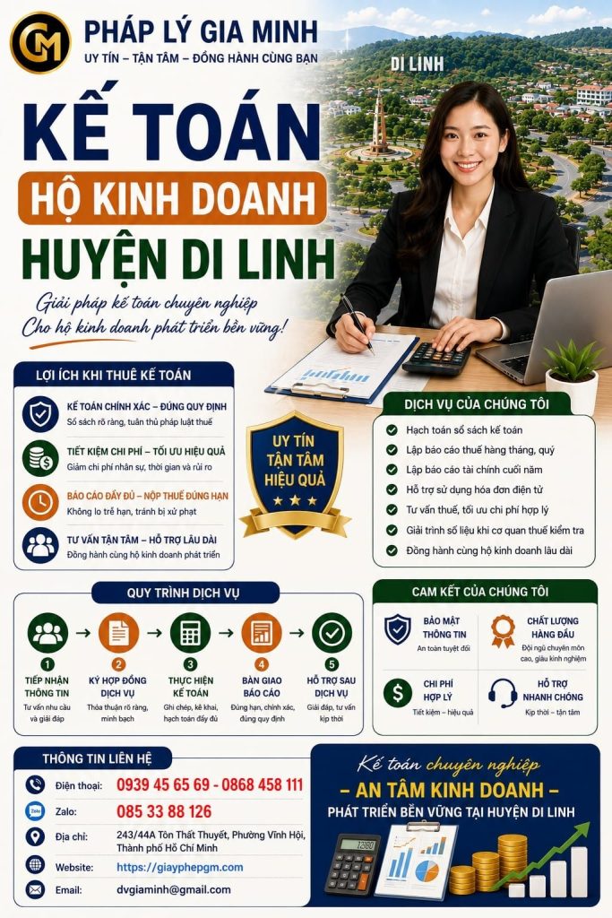 Kế Toán Hộ Kinh Doanh Huyện Di Linh