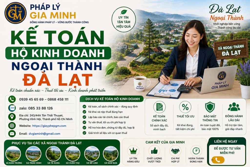 Kế Toán Hộ Kinh Doanh Ngoại Thành Đà Lạt