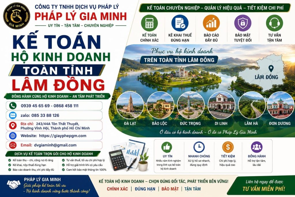 Kế Toán Hộ Kinh Doanh Toàn Tỉnh Lâm Đồng