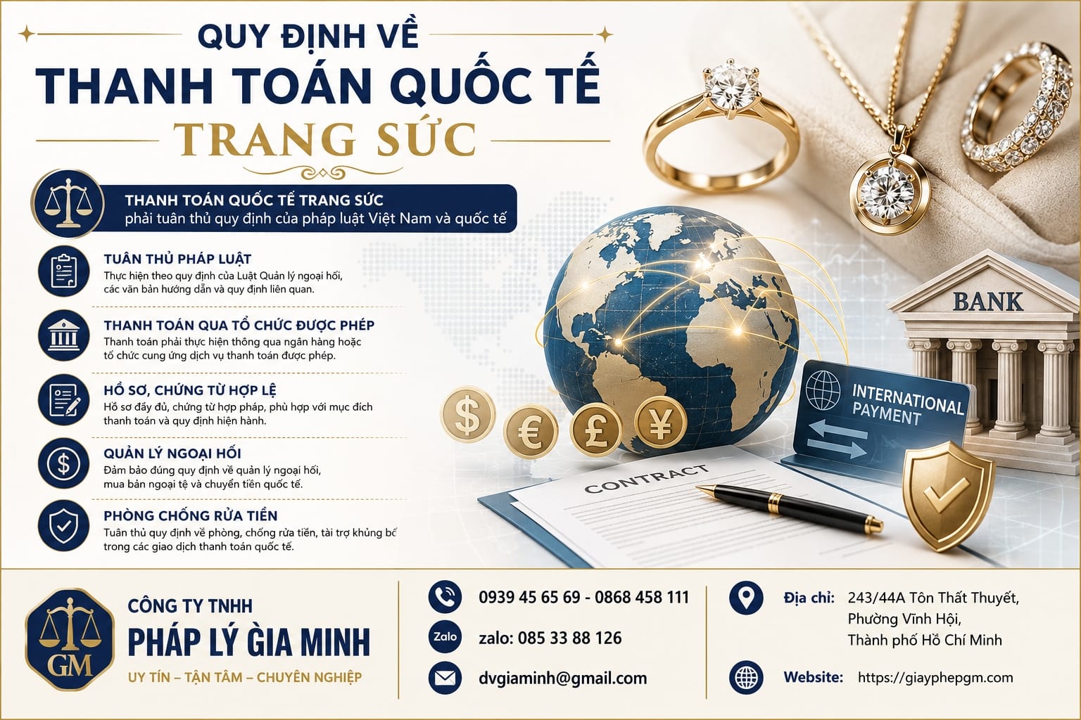 Quy định về thanh toán quốc tế trang sức