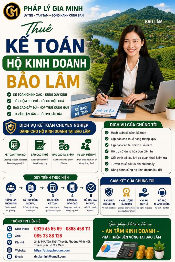 Thuê Kế Toán Hộ Kinh Doanh Bảo Lâm