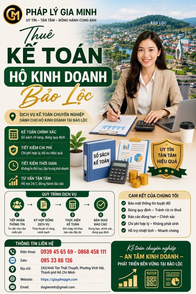 Thuê Kế Toán Hộ Kinh Doanh Bảo Lộc