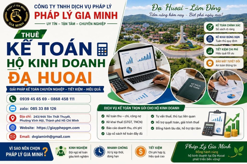 Thuê Kế Toán Hộ Kinh Doanh Đạ Huoai