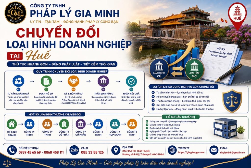 Chuyển đổi loại hình doanh nghiệp tại Huế – Tái cấu trúc mô hình để phù hợp giai đoạn phát triển mới 1 Chuyển đổi loại hình doanh nghiệp tại Huế