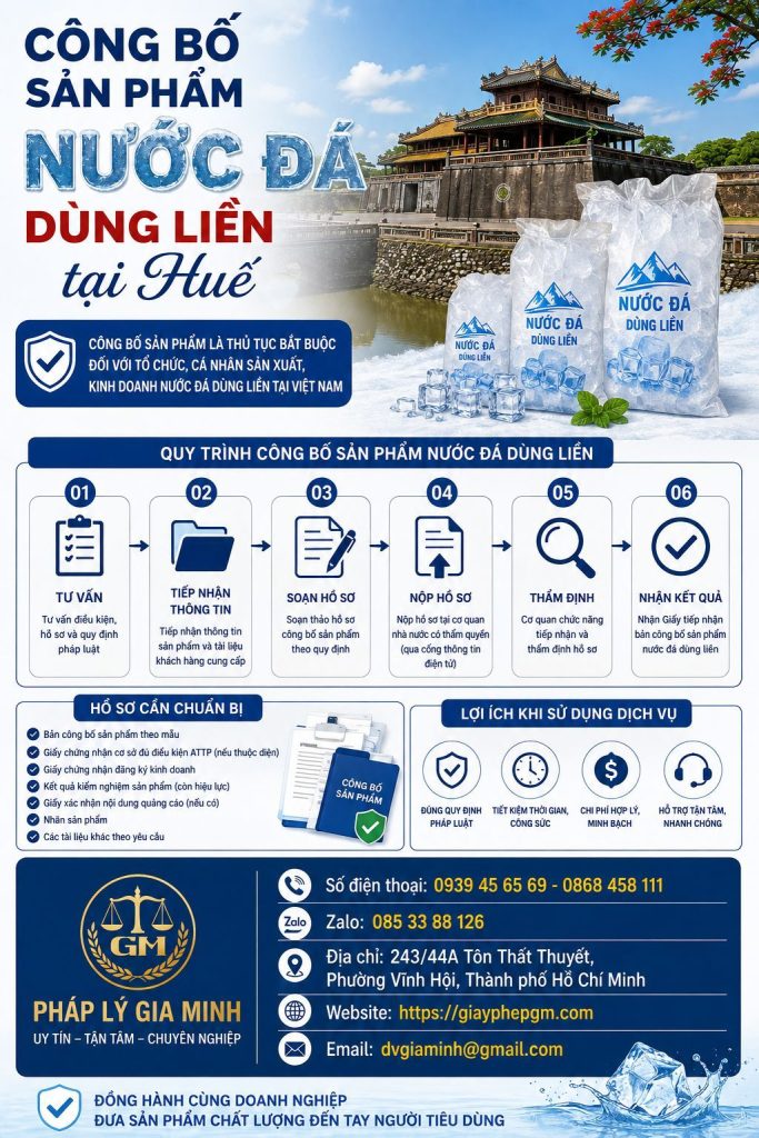 Công bố sản phẩm nước đá dùng liền tại Huế