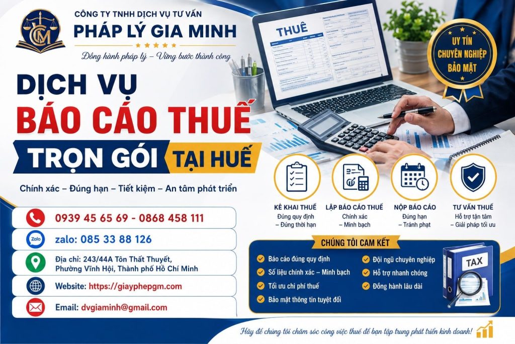 Dịch vụ báo cáo thuế trọn gói tại Huế