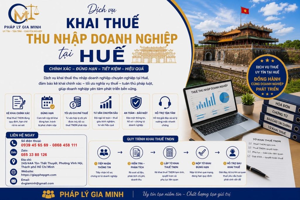 Dịch vụ khai thuế thu nhập doanh nghiệp tại Huế