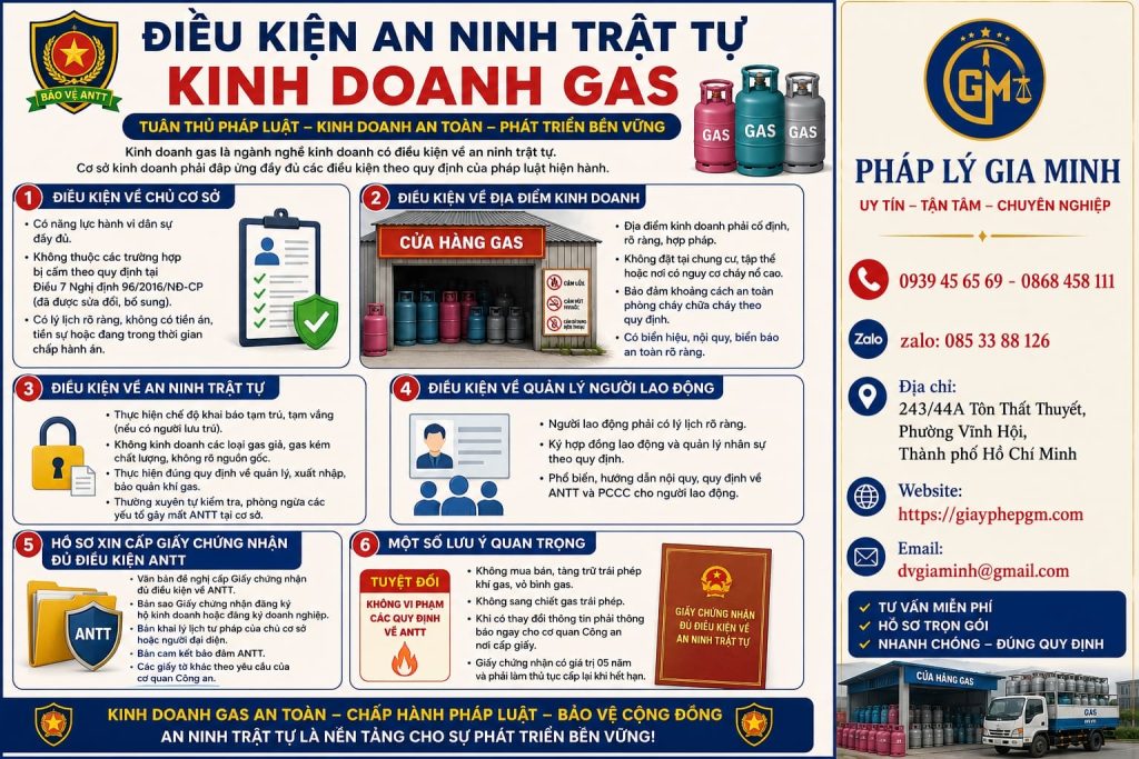 Điều kiện an ninh trật tự kinh doanh gas