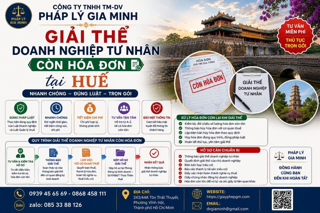 Giải thể doanh nghiệp tư nhân còn hóa đơn tại Huế