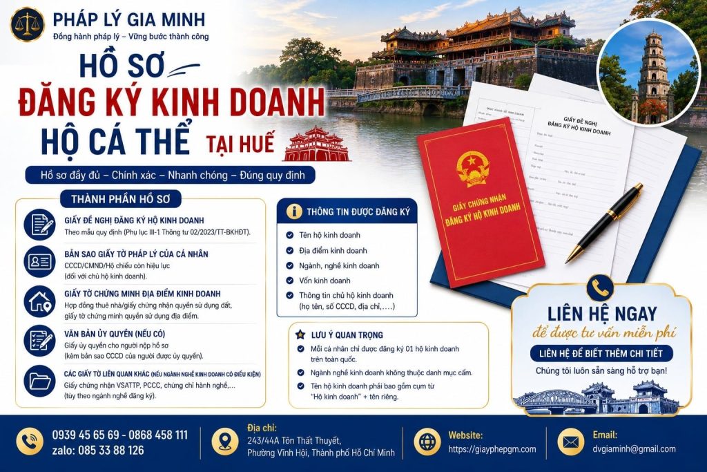 Hồ sơ đăng ký kinh doanh hộ cá thể tại Huế