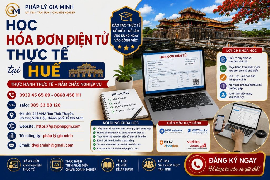 Học hóa đơn điện tử thực tế tại Huế