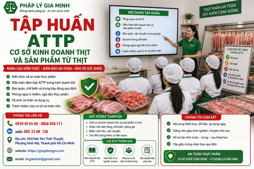 Tập huấn ATTP cơ sở kinh doanh thịt và sản phẩm từ thịt
