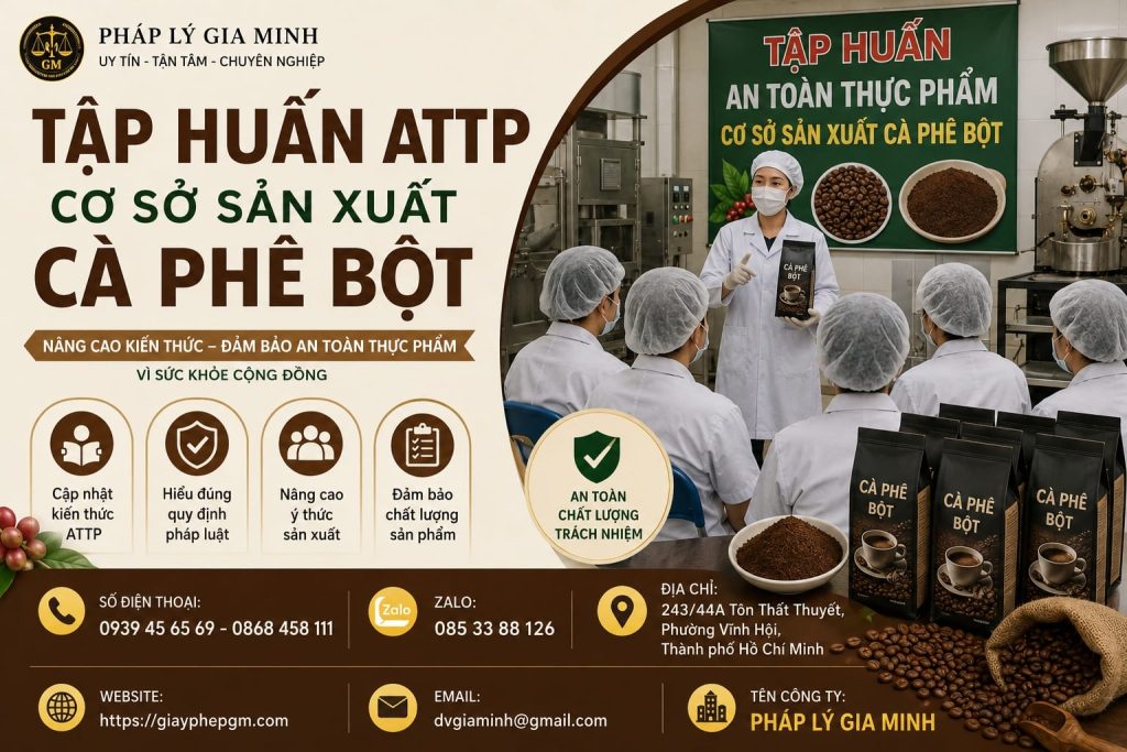Tập huấn ATTP cơ sở sản xuất cà phê bột