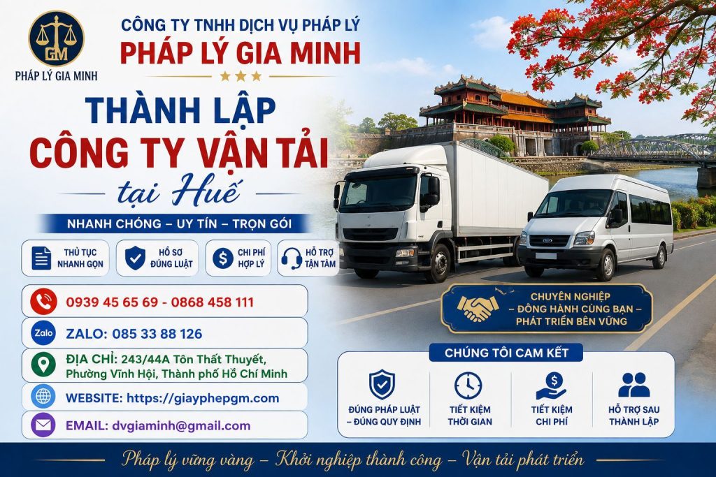 Thành lập công ty vận tải tại Huế