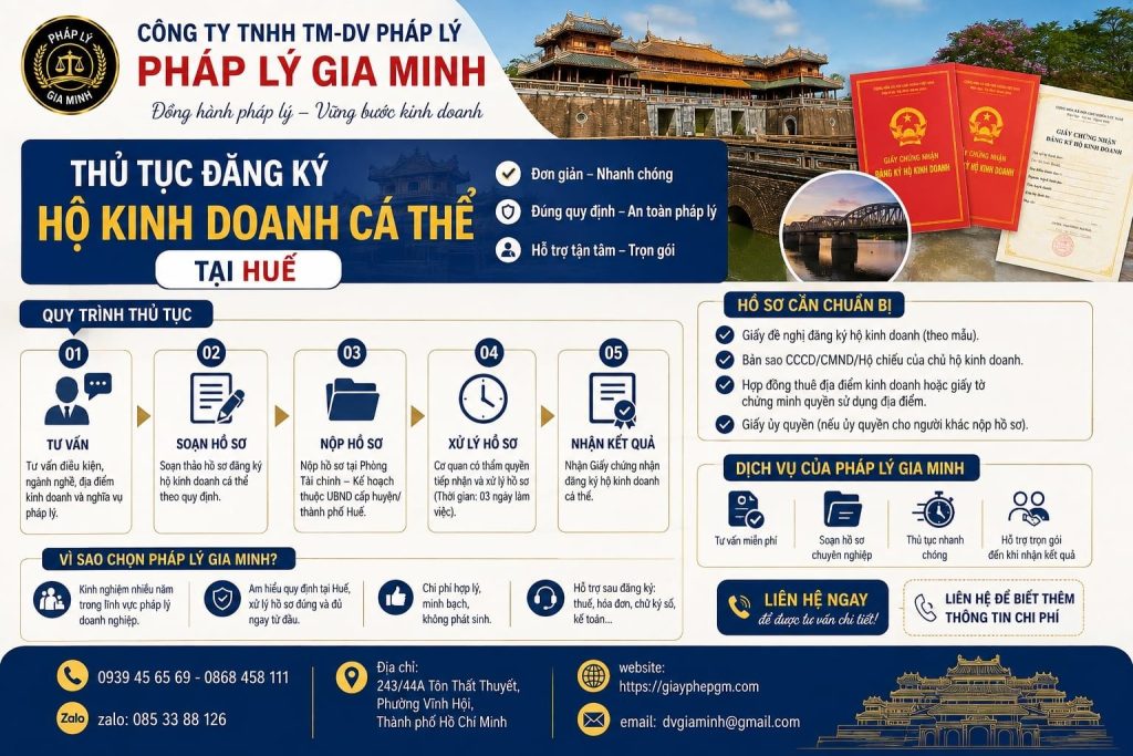 Thủ tục đăng ký hộ kinh doanh cá thể tại Huế