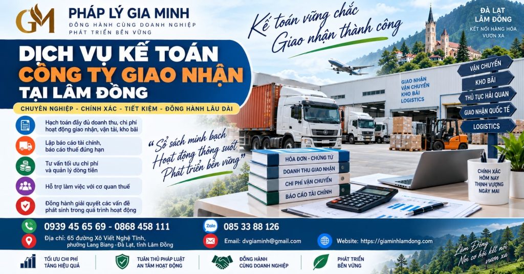 Dịch vụ kế toán công ty giao nhận tại Lâm Đồng