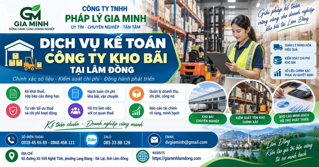 Dịch vụ kế toán công ty kho bãi tại Lâm Đồng