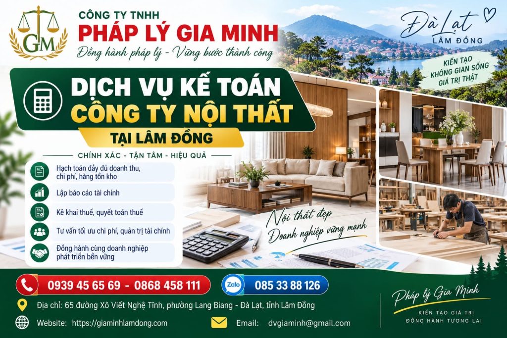 Dịch vụ kế toán công ty nội thất tại Lâm Đồng