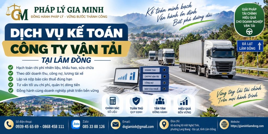 Dịch vụ kế toán công ty vận tải tại Lâm Đồng 1 Dịch vụ kế toán công ty vận tải tại Lâm Đồng