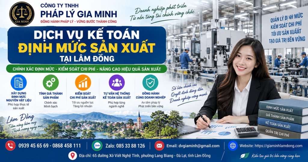 Dịch vụ kế toán định mức sản xuất tại Lâm Đồng