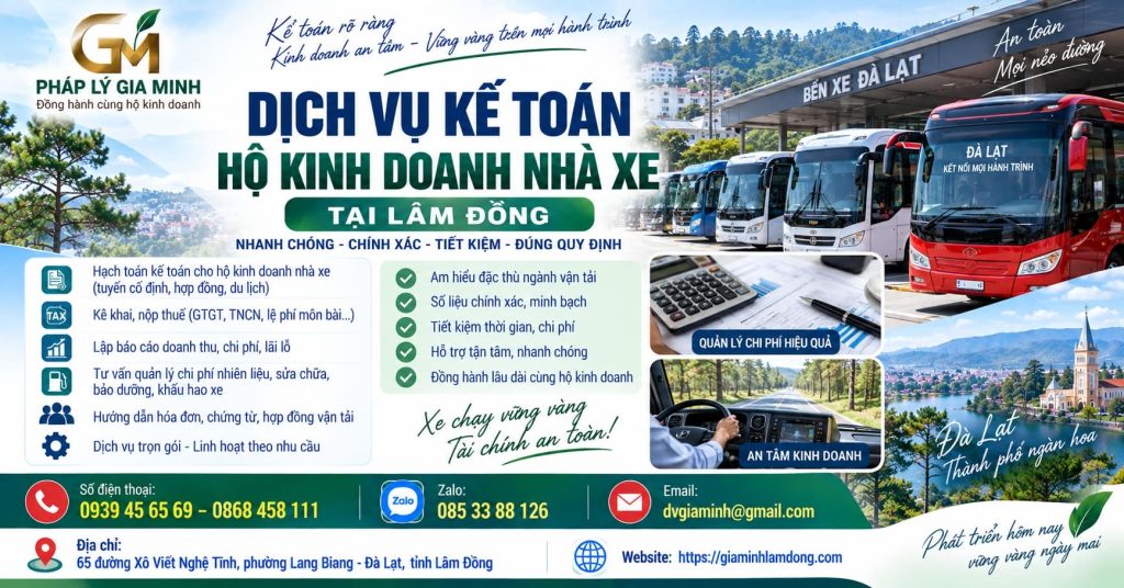 Dịch vụ kế toán hộ kinh doanh nhà xe tại Lâm Đồng 1 Dịch vụ kế toán hộ kinh doanh nhà xe tại Lâm Đồng