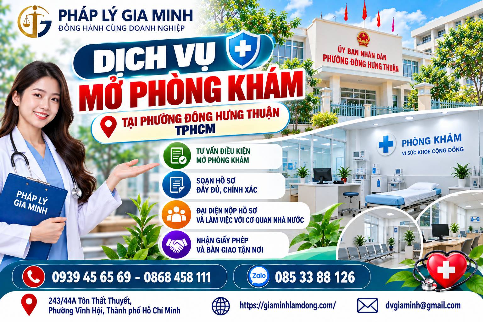 Dịch vụ mở phòng khám tại phường Đông Hưng Thuận TPHCM