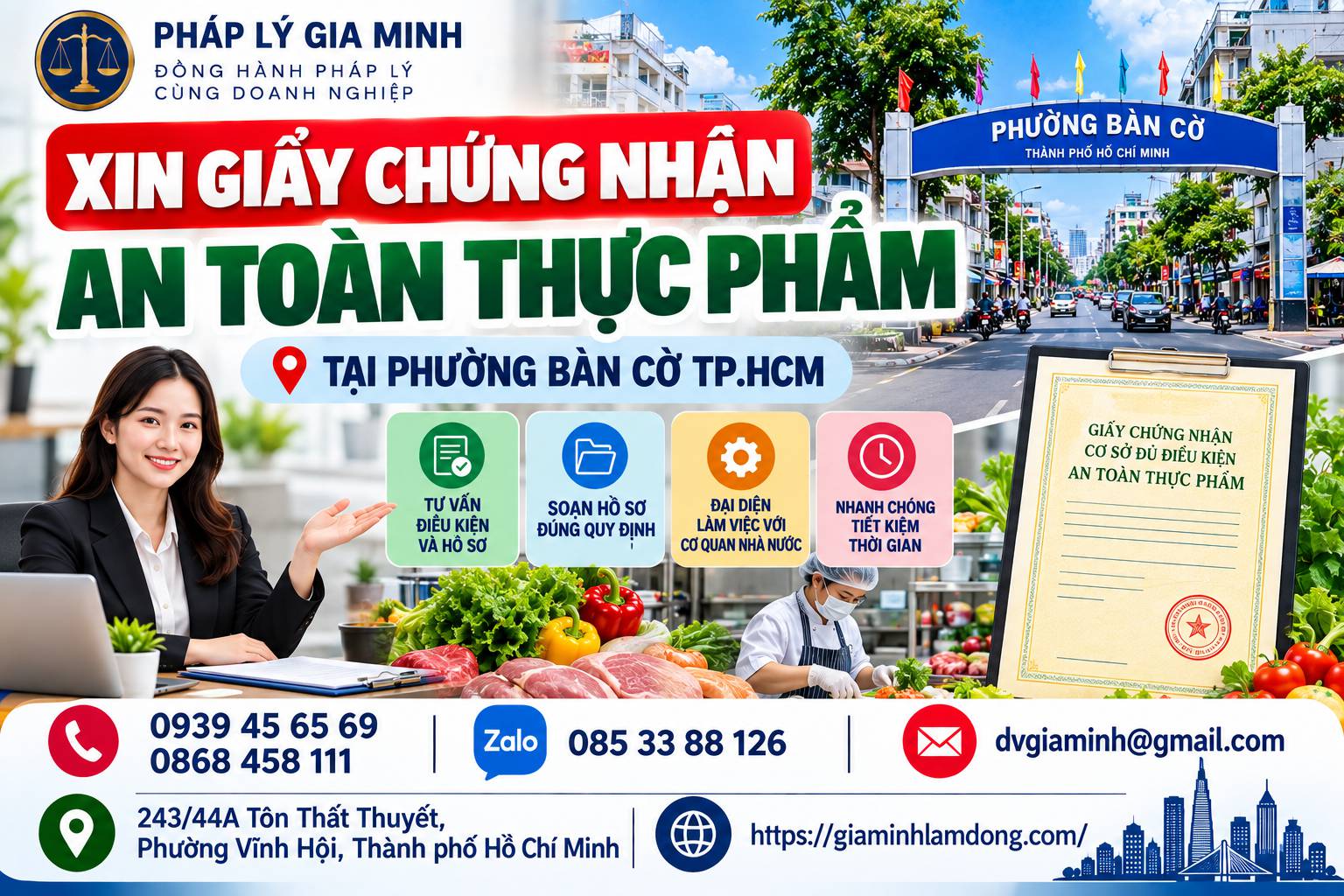 Xin giấy chứng nhận an toàn thực phẩm tại phường Bàn Cờ TP.HCM